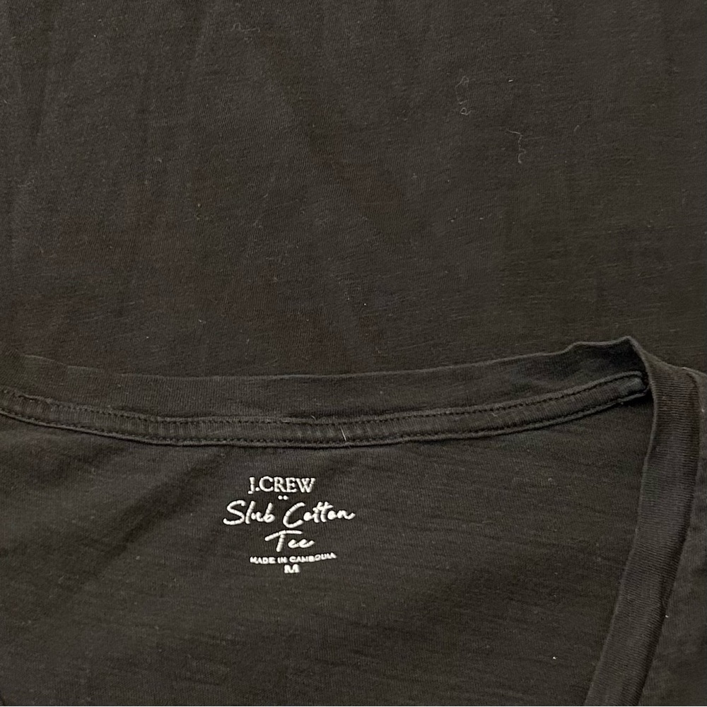 J. CREW Slub Cotton Black V-Neck Women's Short Sleeve Top - Picture 11 of 11